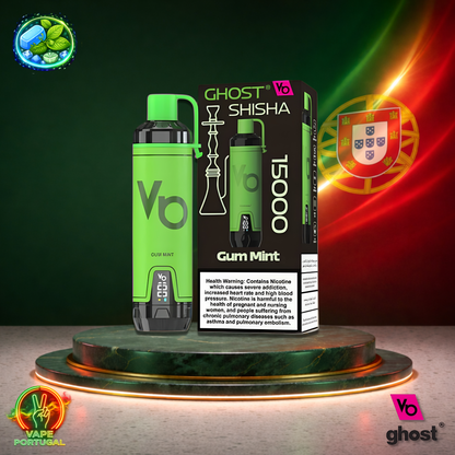 Vape descartável Ghost Shisha 15K sabor Gum Mint 15000 puffs 15K tragadas mais barato