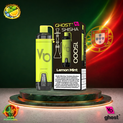 Vape descartável Ghost Shisha 15K sabor Lemon Mint 15000 puffs 15K tragadas mais barato