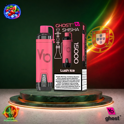 Vape descartável Ghost Shisha 15K sabor Lush Ice 15000 puffs 15K tragadas mais barato