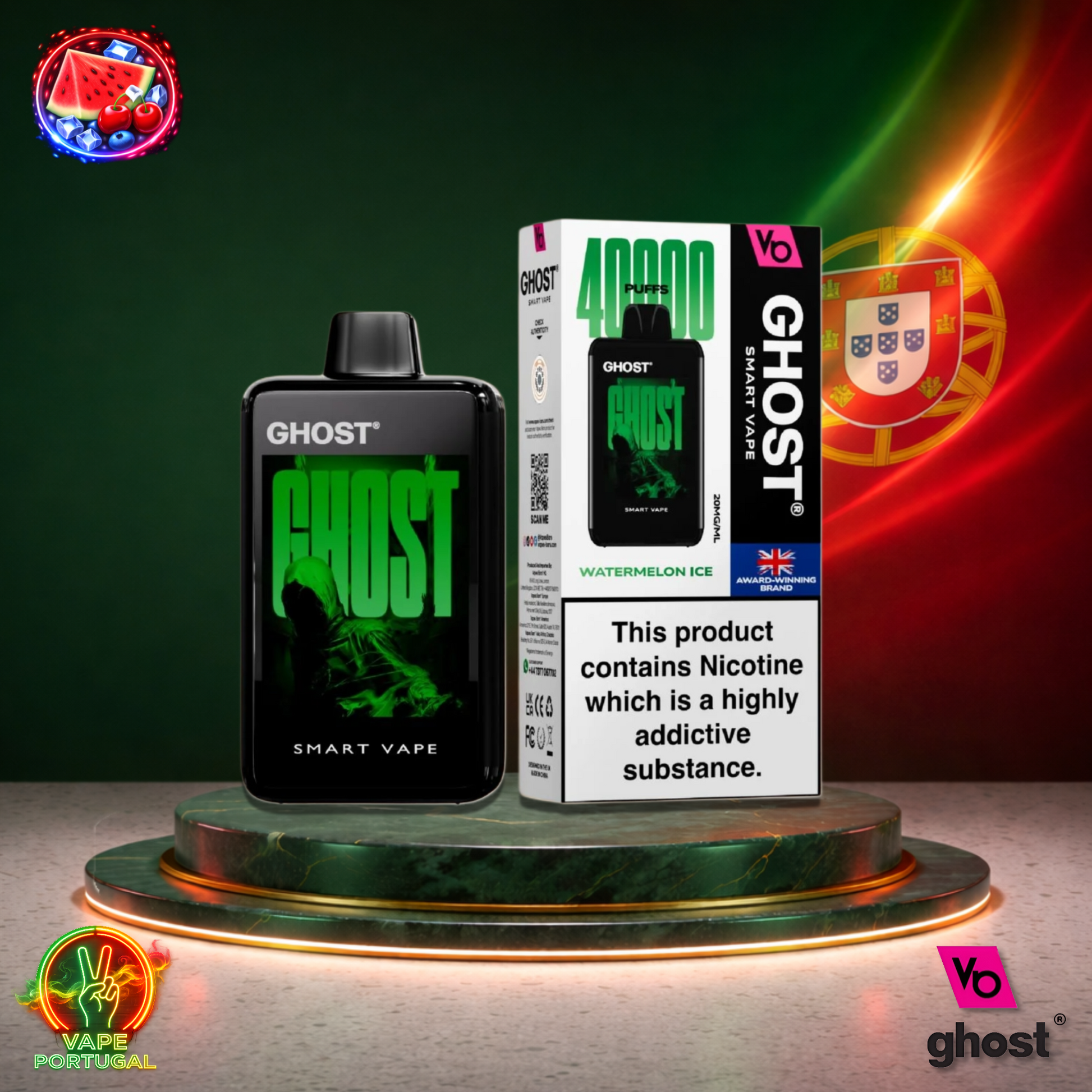 Vape descartável Ghost Smart Vape 40K sabor Watermelon Ice 40000 puffs 40K tragadas mais barato