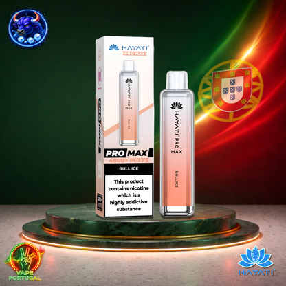 Vape descartável Hayati Pro Max 4K sabor Bull Ice 4000 puffs 4K tragadas mais barato