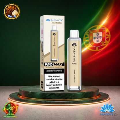 Vape descartável Hayati Pro Max 4K sabor Cream Tobacco 4000 puffs 4K tragadas mais barato