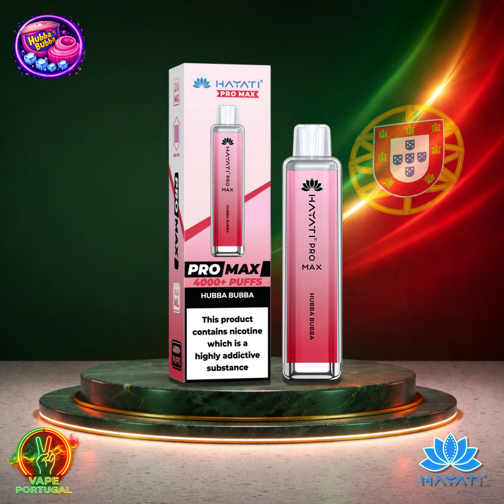 Vape descartável Hayati Pro Max 4K sabor Hubba Bubba 4000 puffs 4K tragadas mais barato