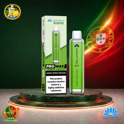 Vape descartável Hayati Pro Max 4K sabor Mogu Mogu Melon 4000 puffs 4K tragadas mais barato