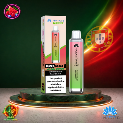 Vape descartável Hayati Pro Max 4K sabor Watermelon Raspberry 4000 puffs 4K tragadas mais barato