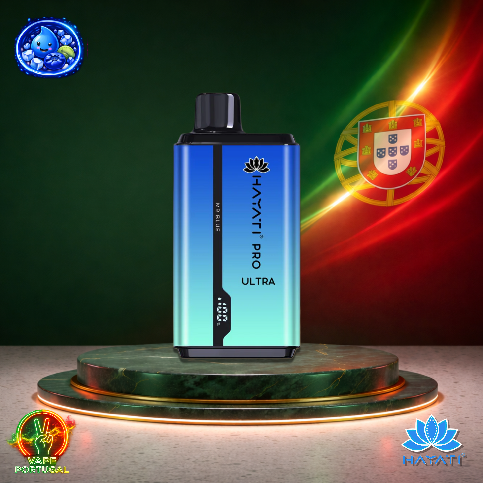 Vape descartável Hayati Pro Ultra 15K sabor Mr Blue 2% nicotina 15000 puffs 15K tragadas mais barato