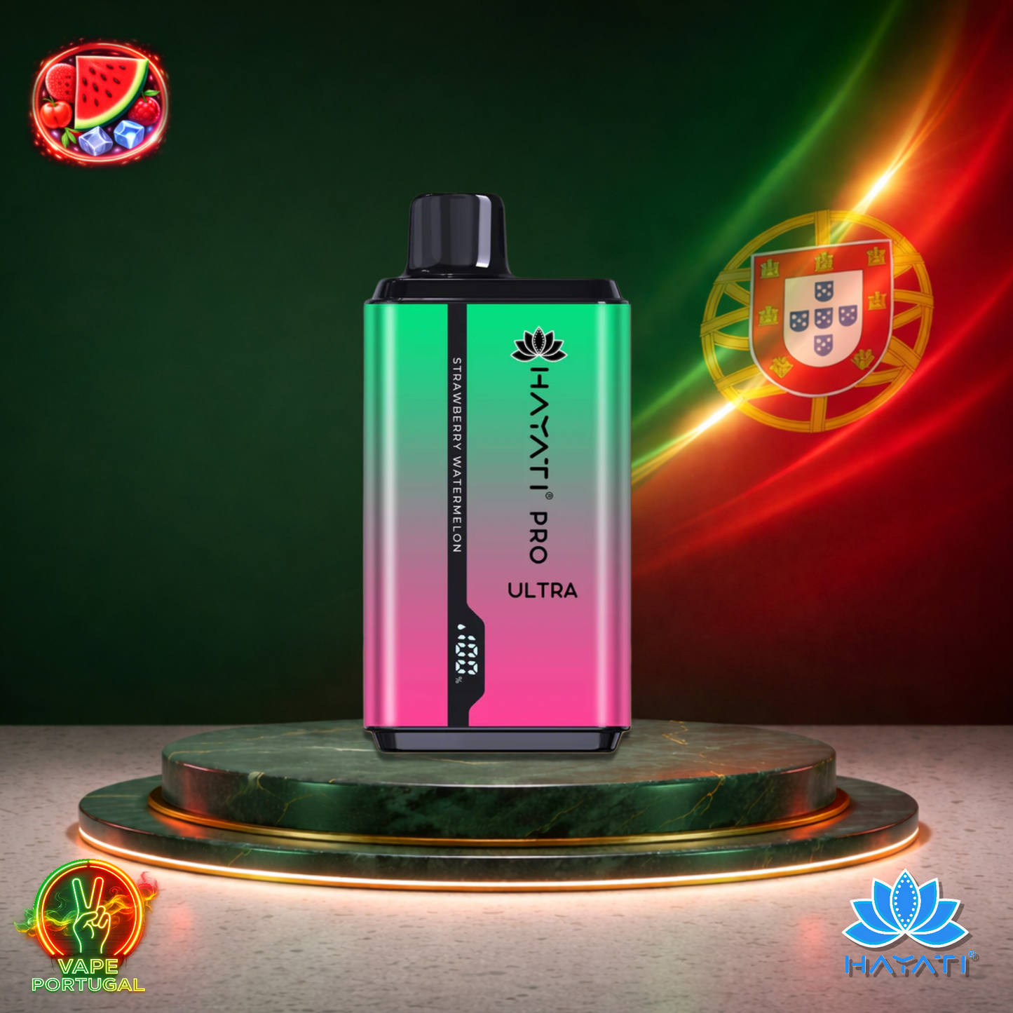 Vape descartável Hayati Pro Ultra 15K sabor Strawberry Watermelon 2% nicotina 15000 puffs 15K tragadas mais barato