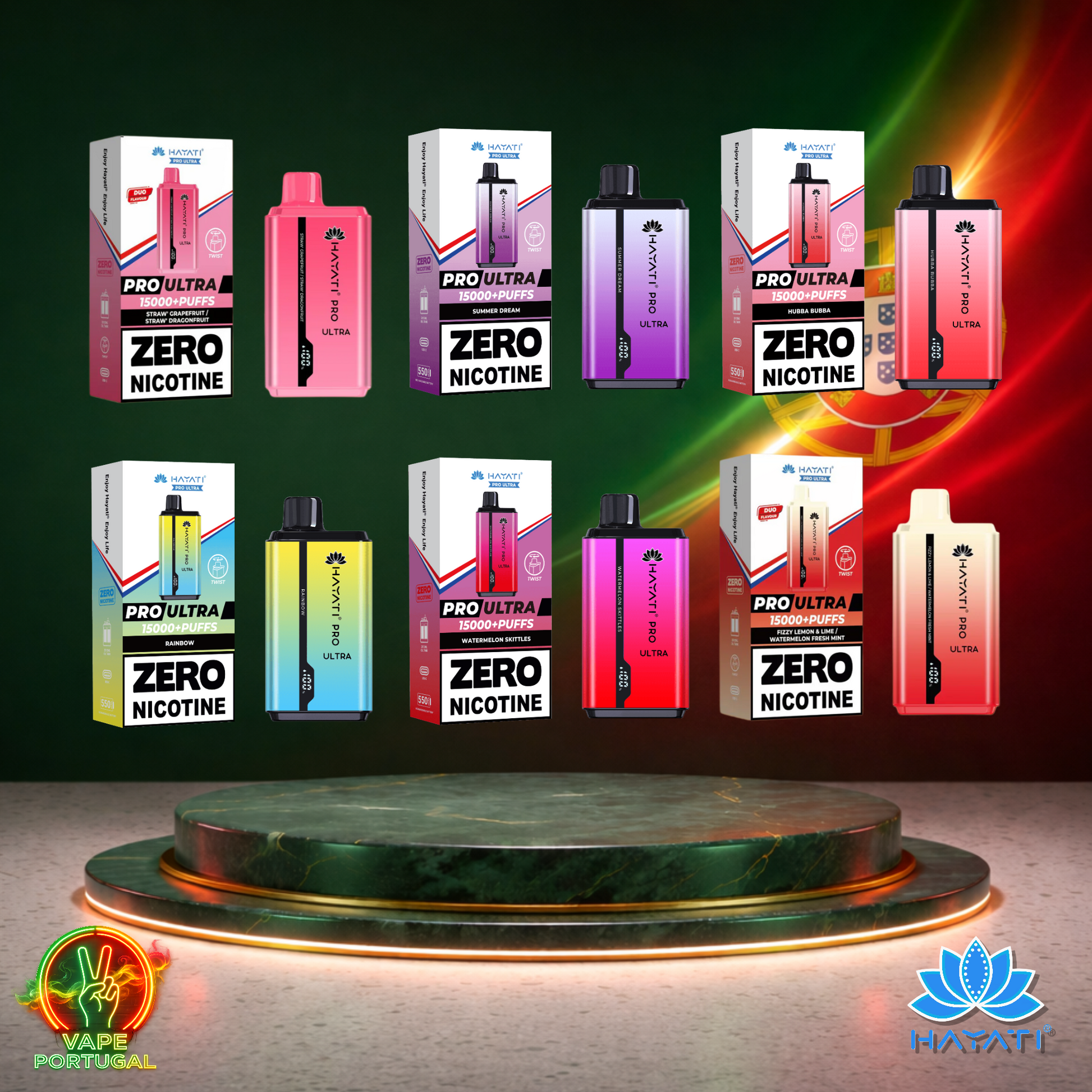 Vape descartável Hayati Pro Ultra 15K sabor Vários Sabores 0% nicotina 15000 puffs 15K tragadas mais barato