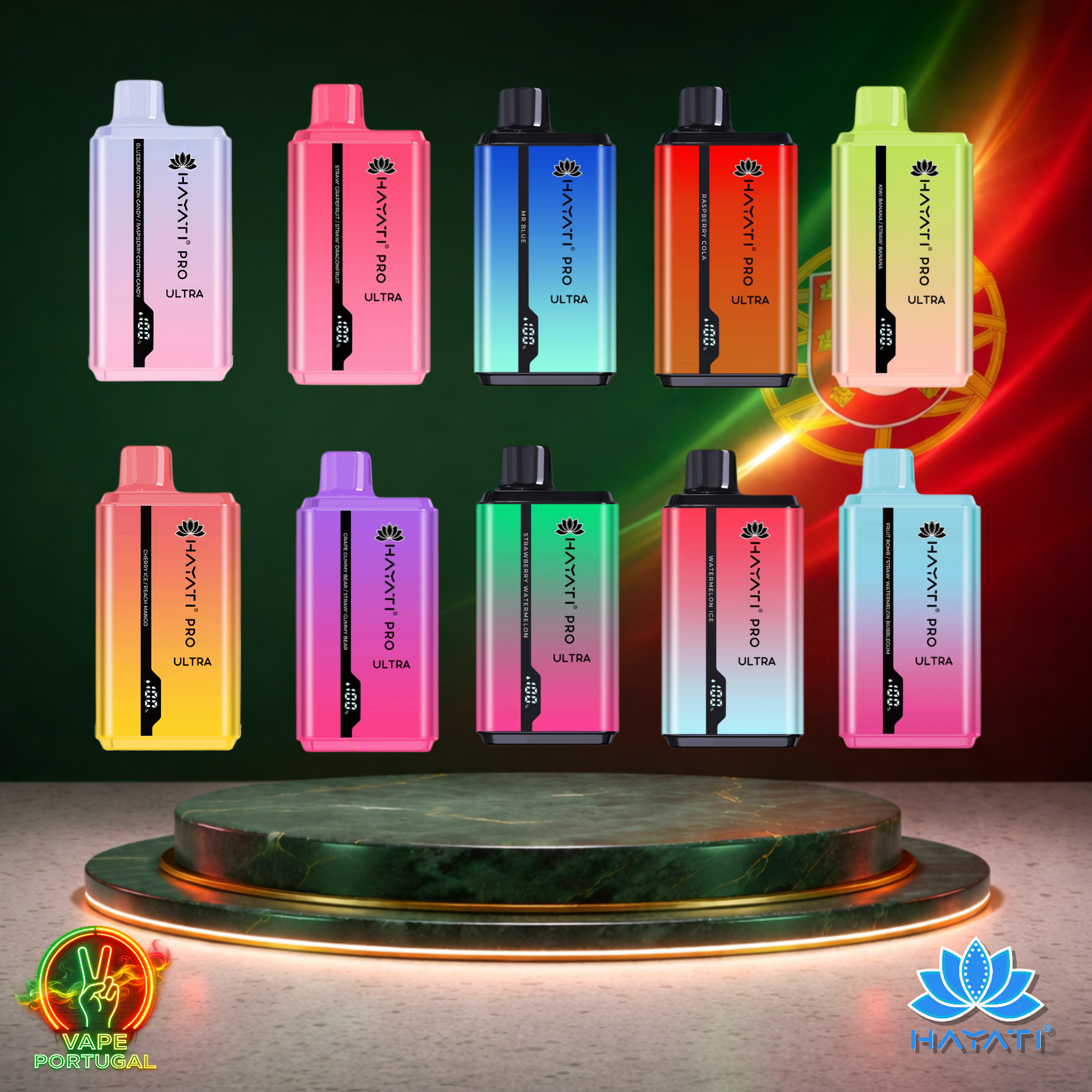 Vape descartável Hayati Pro Ultra 15K vários sabores 2% nicotina 15000 puffs 15K tragadas mais barato (Frontal)