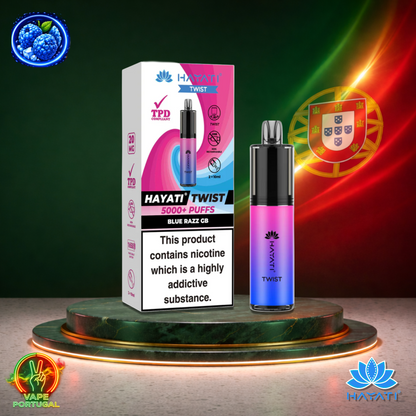 Vape descartável Hayati Twist 5K sabor Blue Razz Gummy Bear 5000 puffs 5K tragadas oficial Portugal mais barato