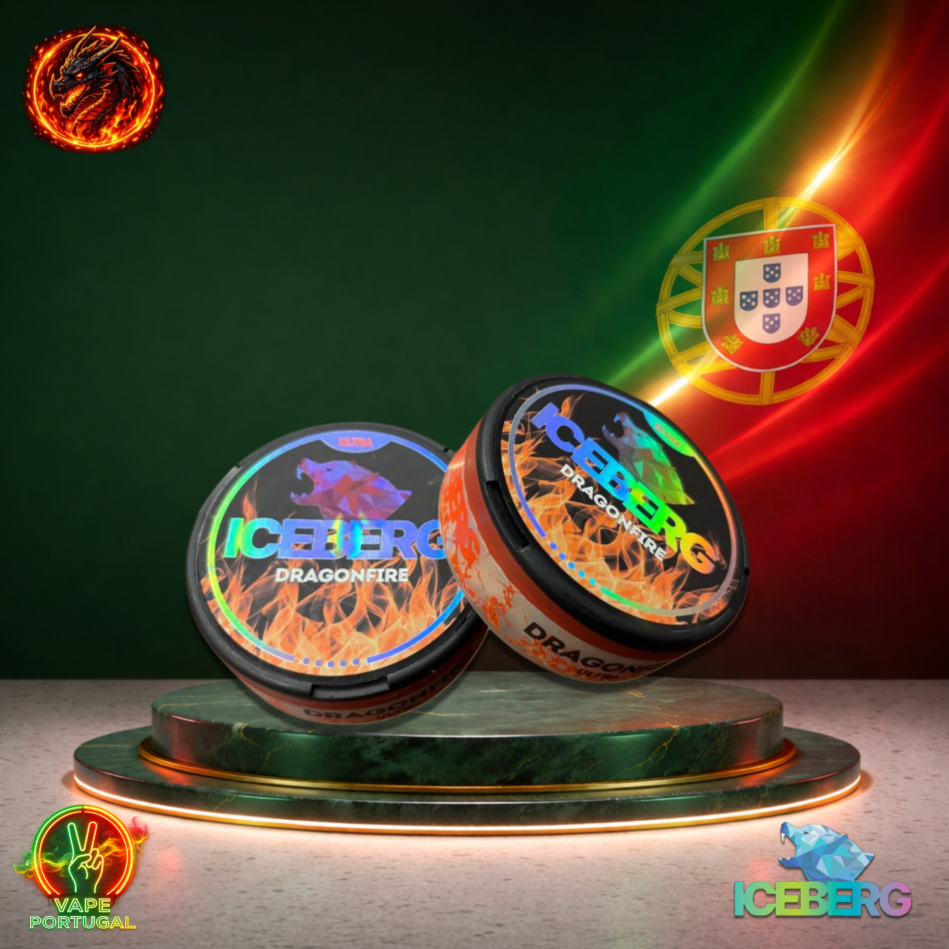 Bolsas de nicotina ICEBERG 40 mg sabor Dragonfire mais barato em Portugal