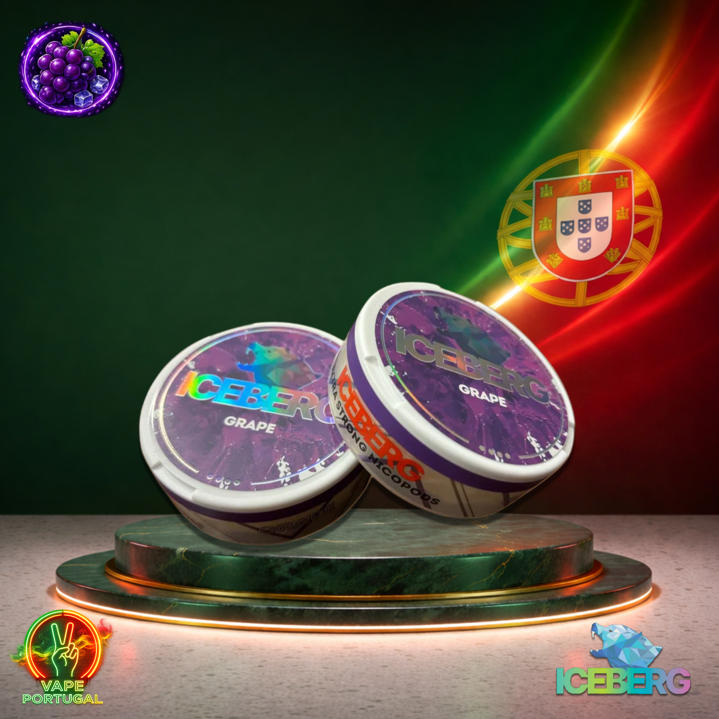 Bolsas de nicotina ICEBERG 40 mg sabor Grape mais barato em Portugal