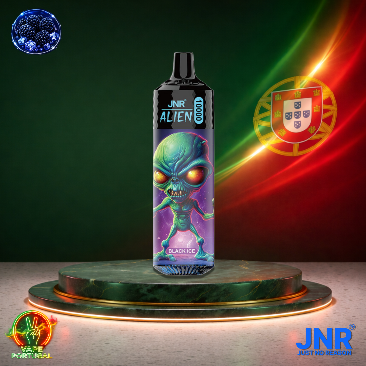 Vape descartável JNR Alien 10K sabor Black Ice 10000 puffs 10K tragadas mais barato