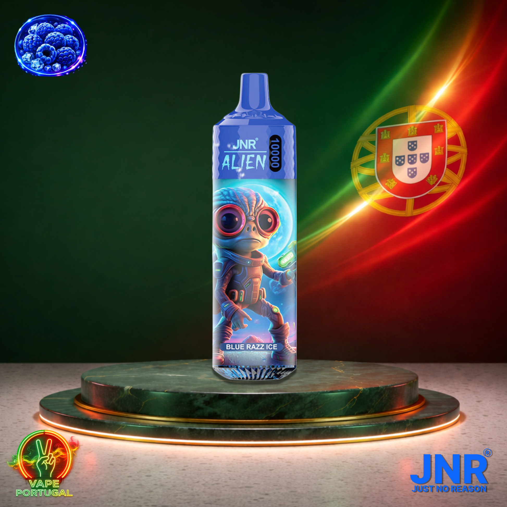 Vape descartável JNR Alien 10K sabor Blue Razz Ice 10000 puffs 10K tragadas mais barato