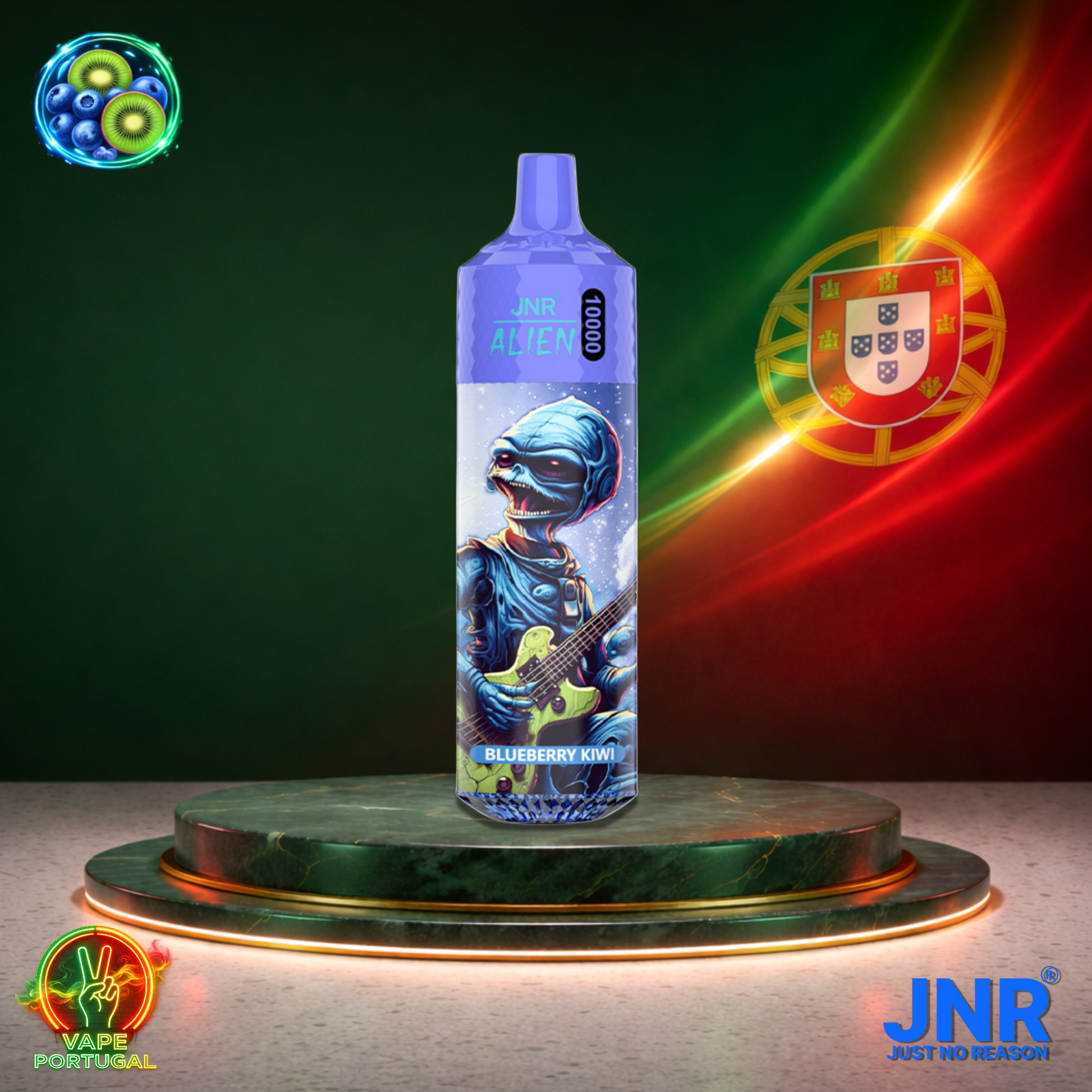 Vape descartável JNR Alien 10K sabor Blueberry Kiwi 10000 puffs 10K tragadas mais barato