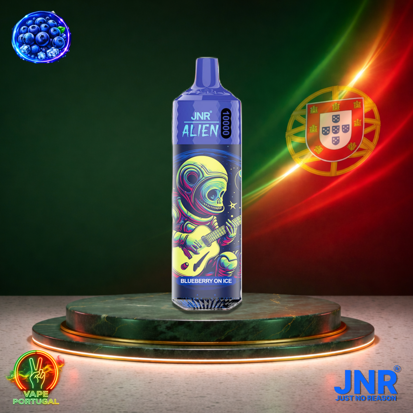Vape descartável JNR Alien 10K sabor Blueberry On Ice 10000 puffs 10K tragadas mais barato