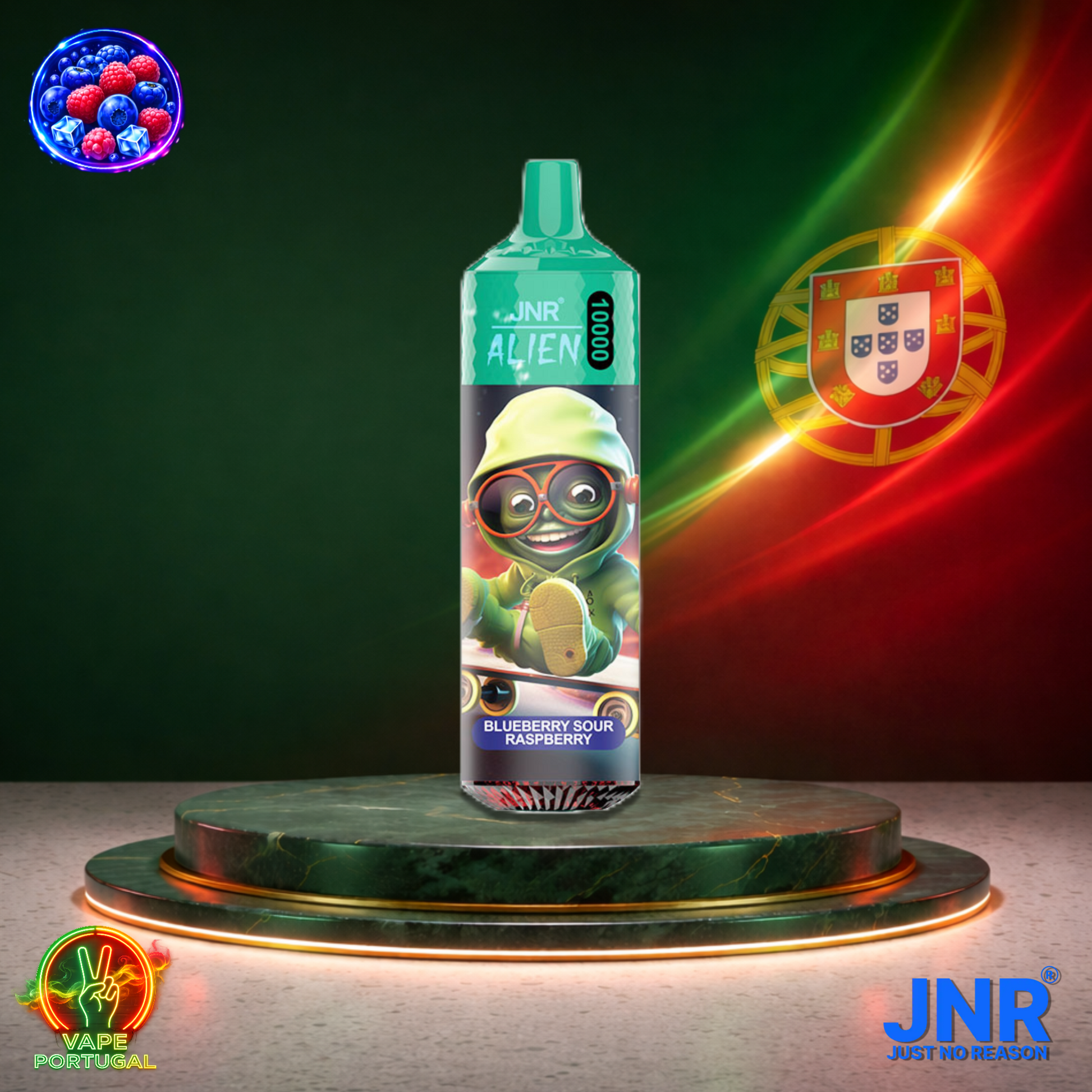 Vape descartável JNR Alien 10K sabor Blueberry Sour Raspberry 10000 puffs 10K tragadas mais barato