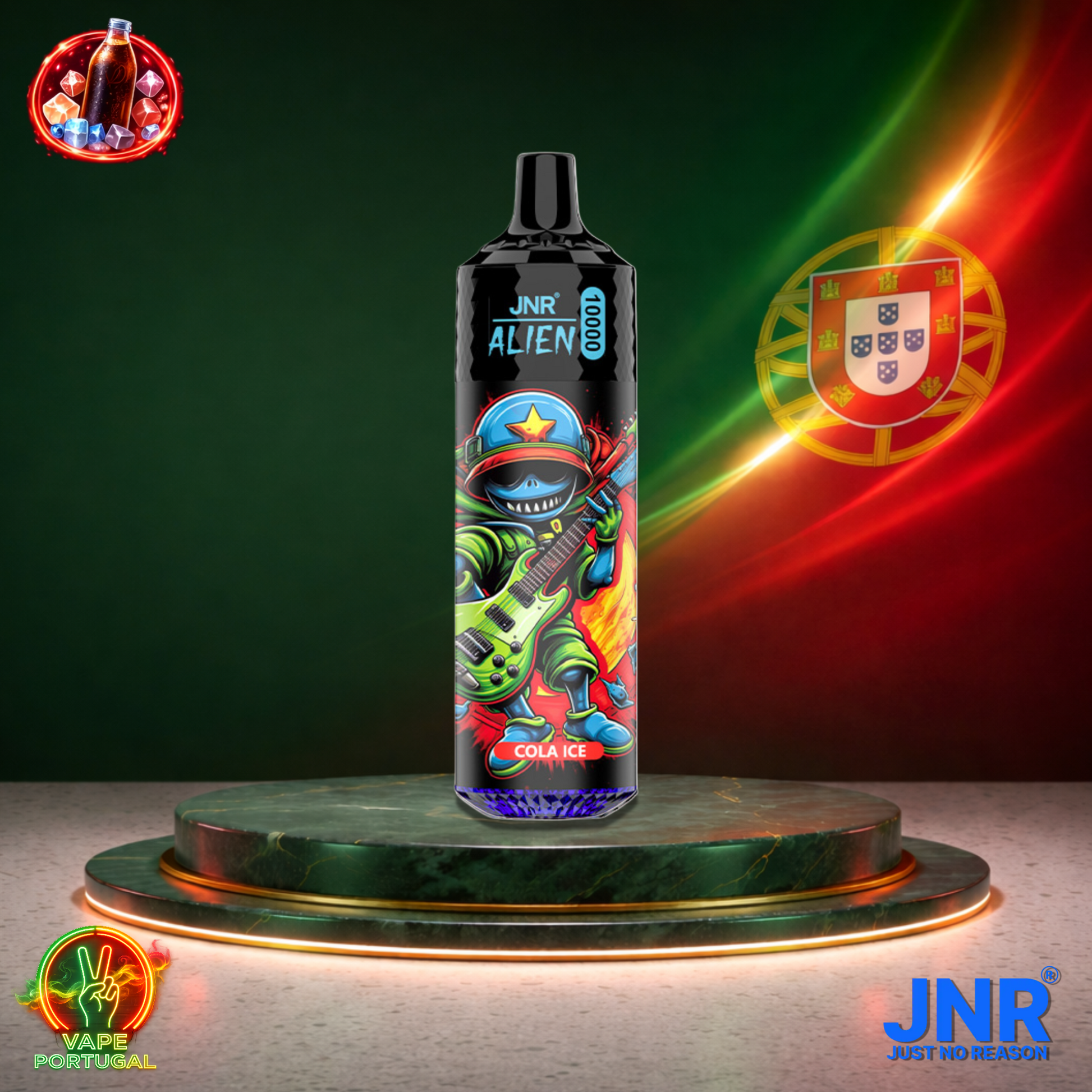 Vape descartável JNR Alien 10K sabor Cola Ice 10000 puffs 10K tragadas mais barato