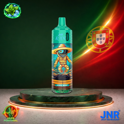 Vape descartável JNR Alien 10K sabor Cool Mint 10000 puffs 10K tragadas mais barato