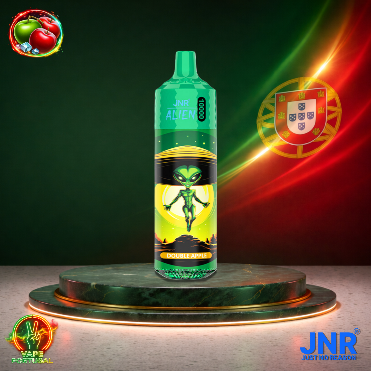 Vape descartável JNR Alien 10K sabor Double Apple 10000 puffs 10K tragadas mais barato