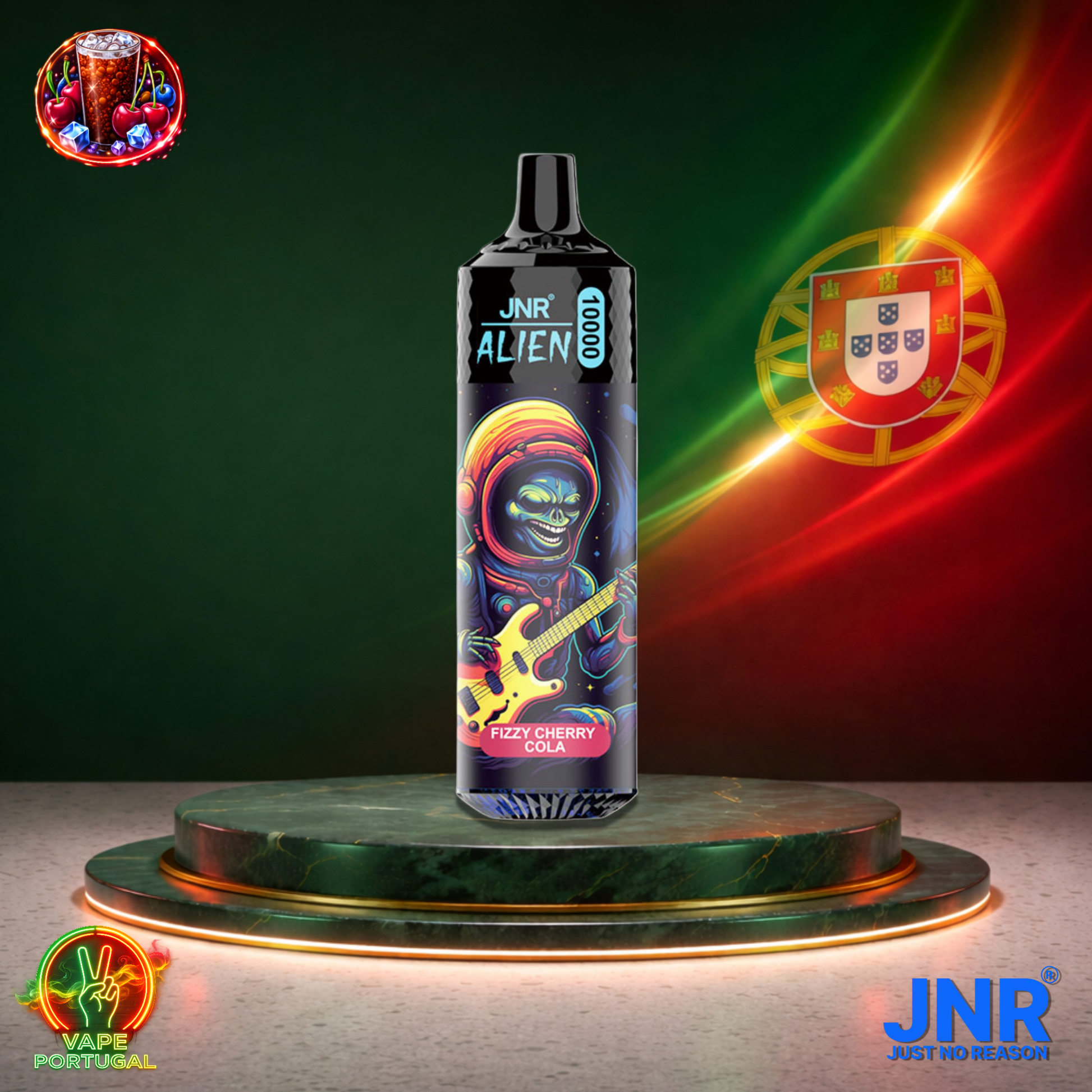 Vape descartável JNR Alien 10K sabor Fizzy Cherry Cola 10000 puffs 10K tragadas mais barato
