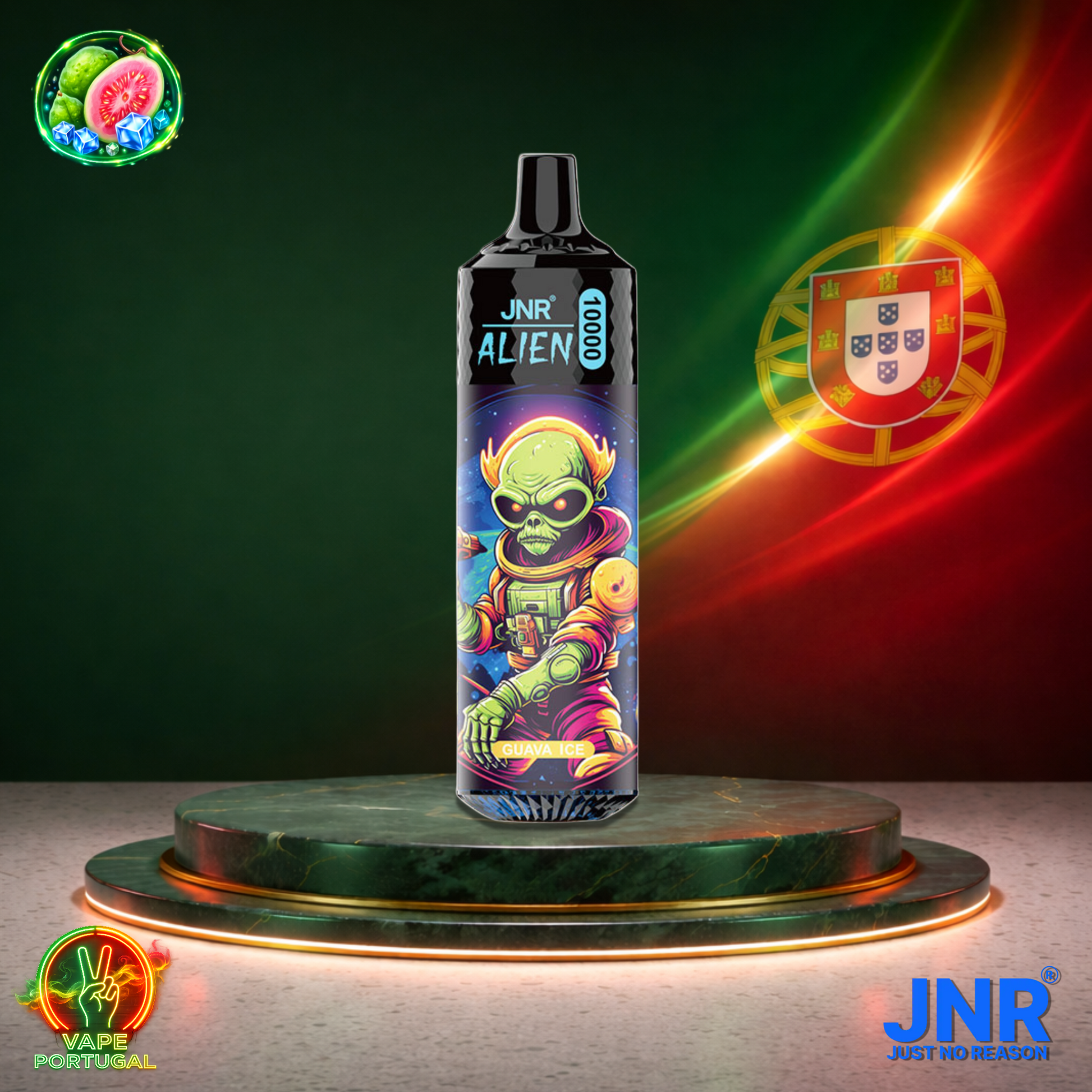 Vape descartável JNR Alien 10K sabor Guava Ice 10000 puffs 10K tragadas mais barato