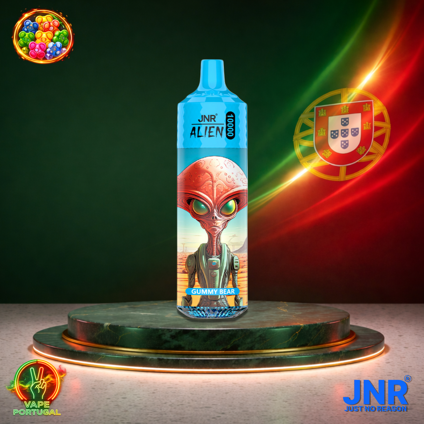 Vape descartável JNR Alien 10K sabor Gummy Bear 10000 puffs 10K tragadas mais barato