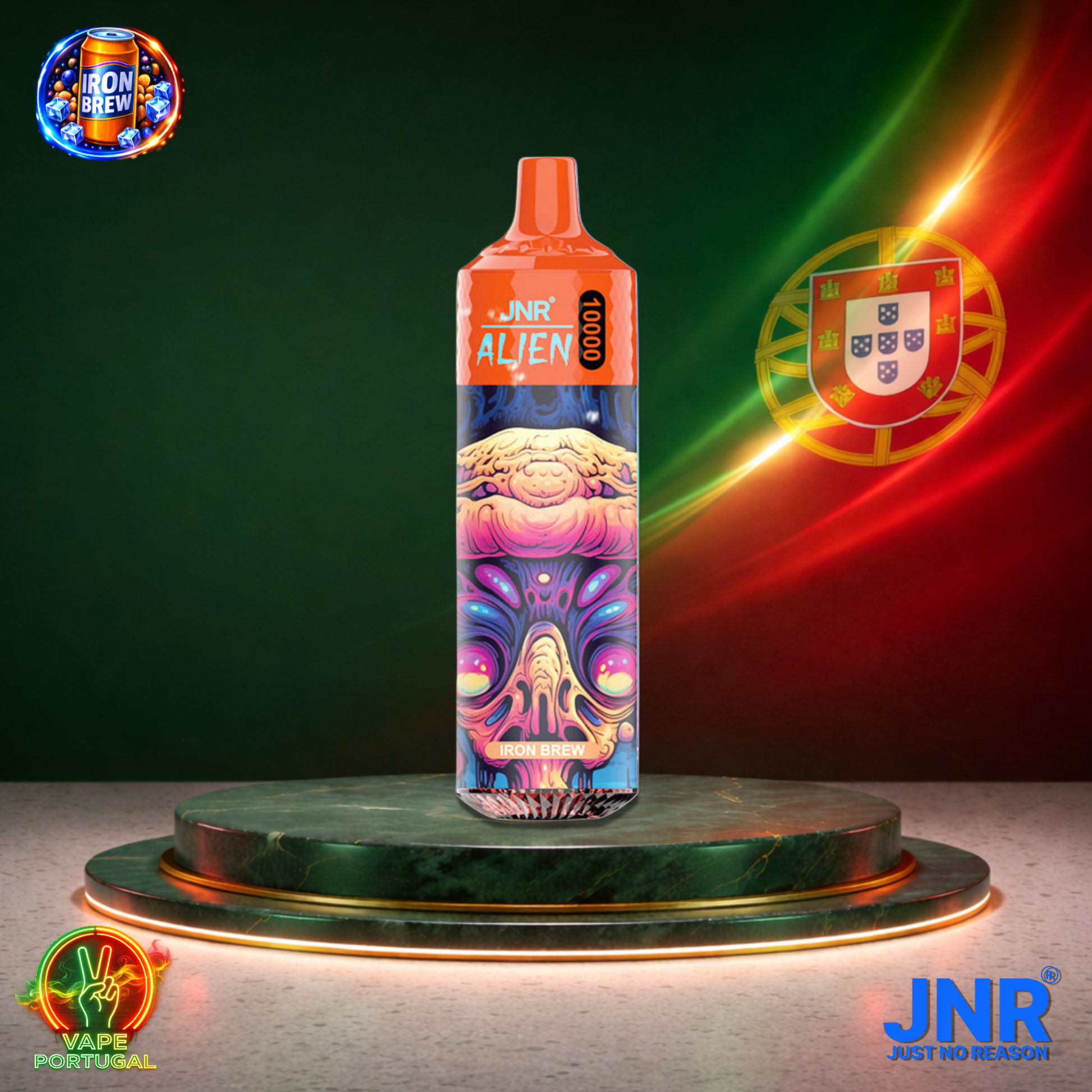 Vape descartável JNR Alien 10K sabor Iron Brew 10000 puffs 10K tragadas mais barato