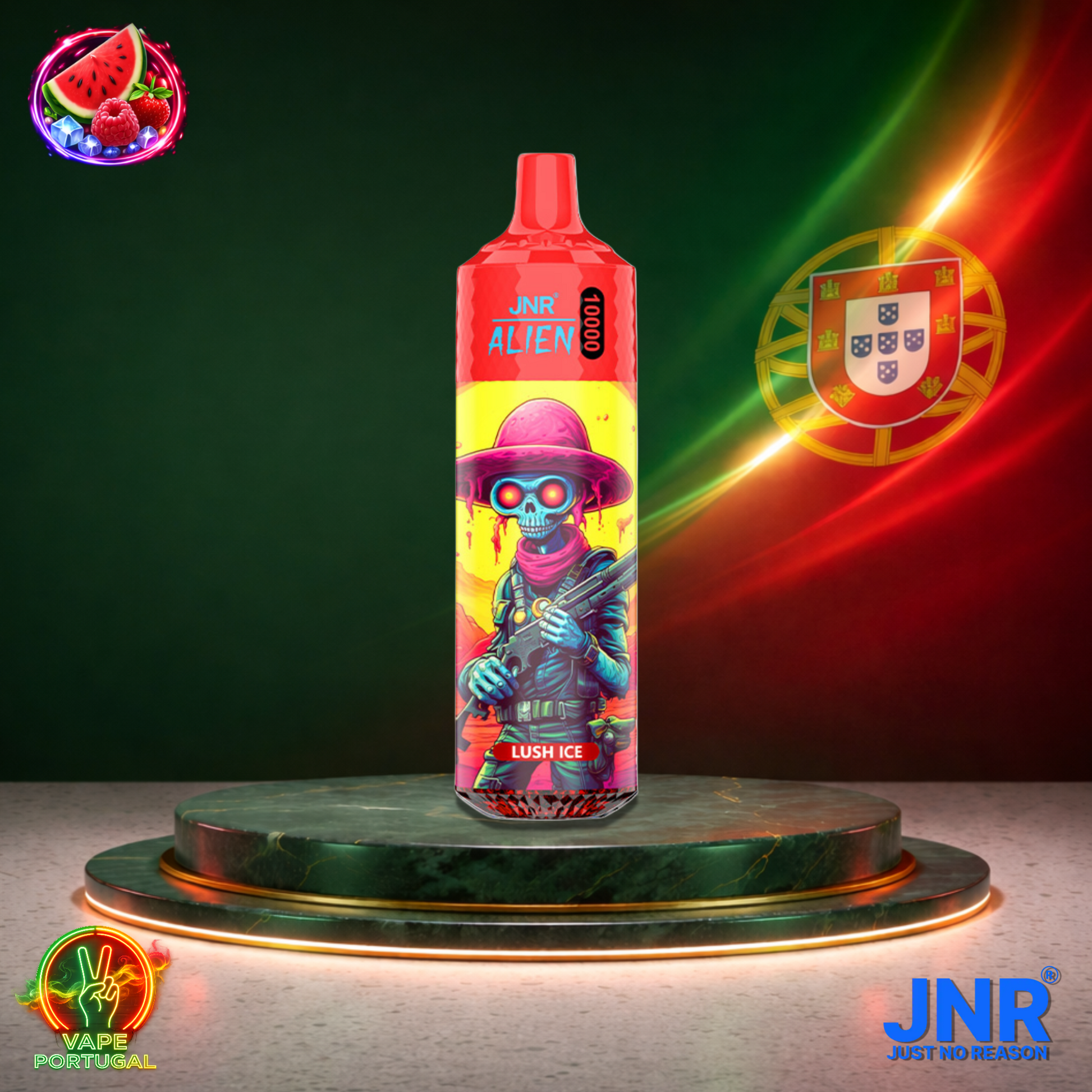 Vape descartável JNR Alien 10K sabor Lush Ice 10000 puffs 10K tragadas mais barato