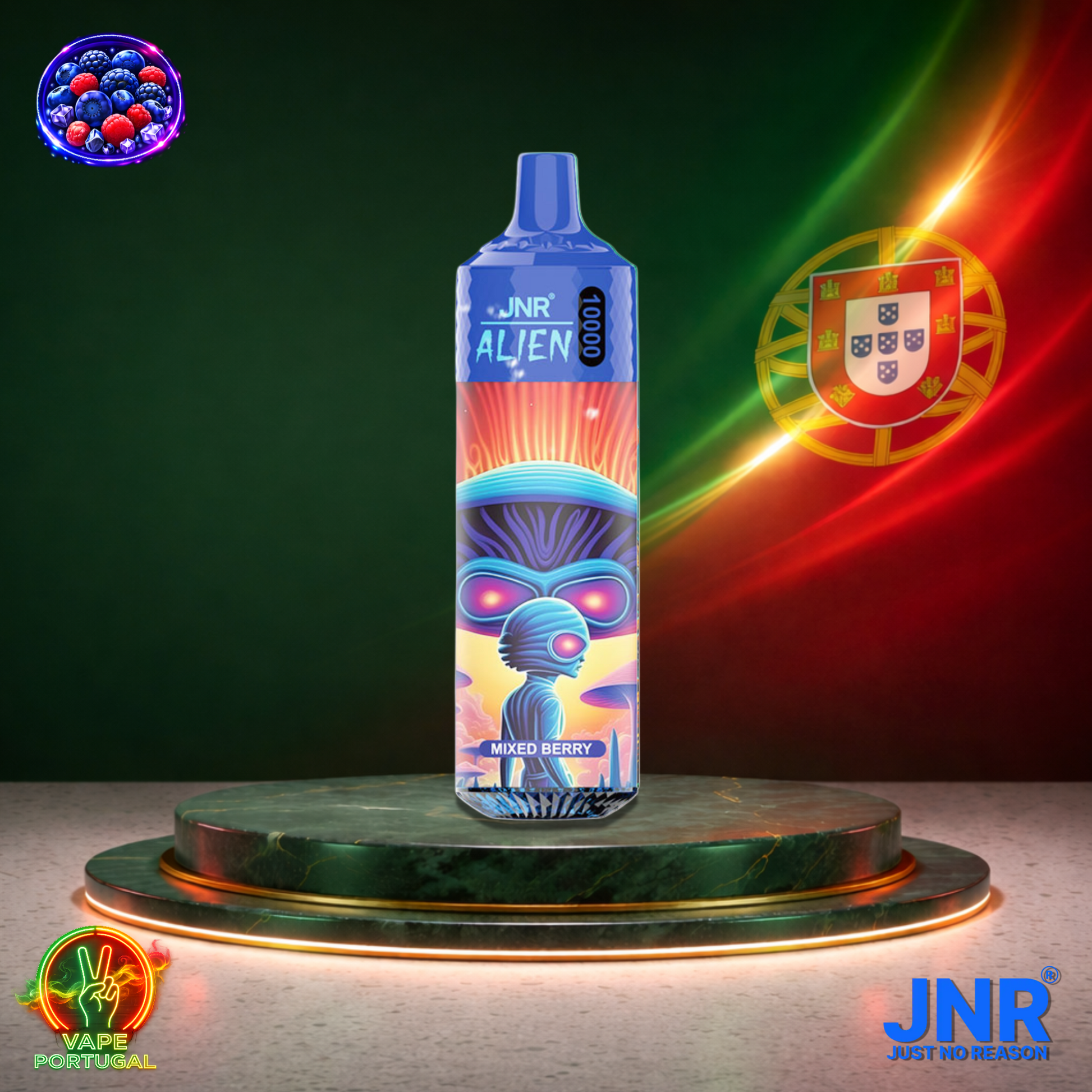 Vape descartável JNR Alien 10K sabor Mixed Berry 10000 puffs 10K tragadas mais barato