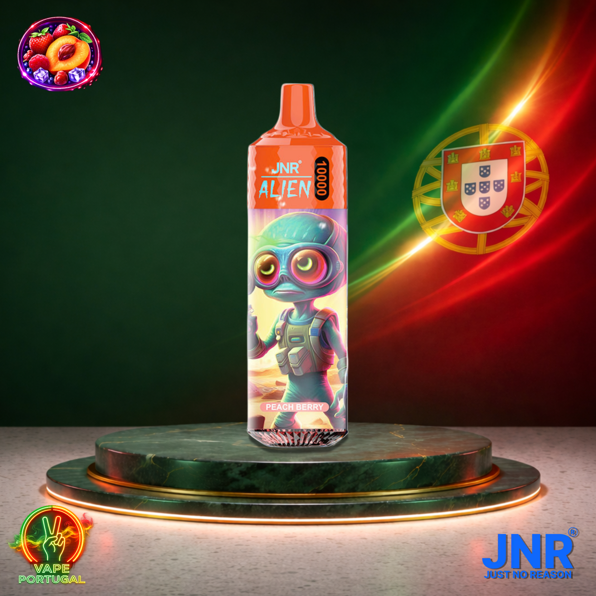 Vape descartável JNR Alien 10K sabor Peach Berry 10000 puffs 10K tragadas mais barato