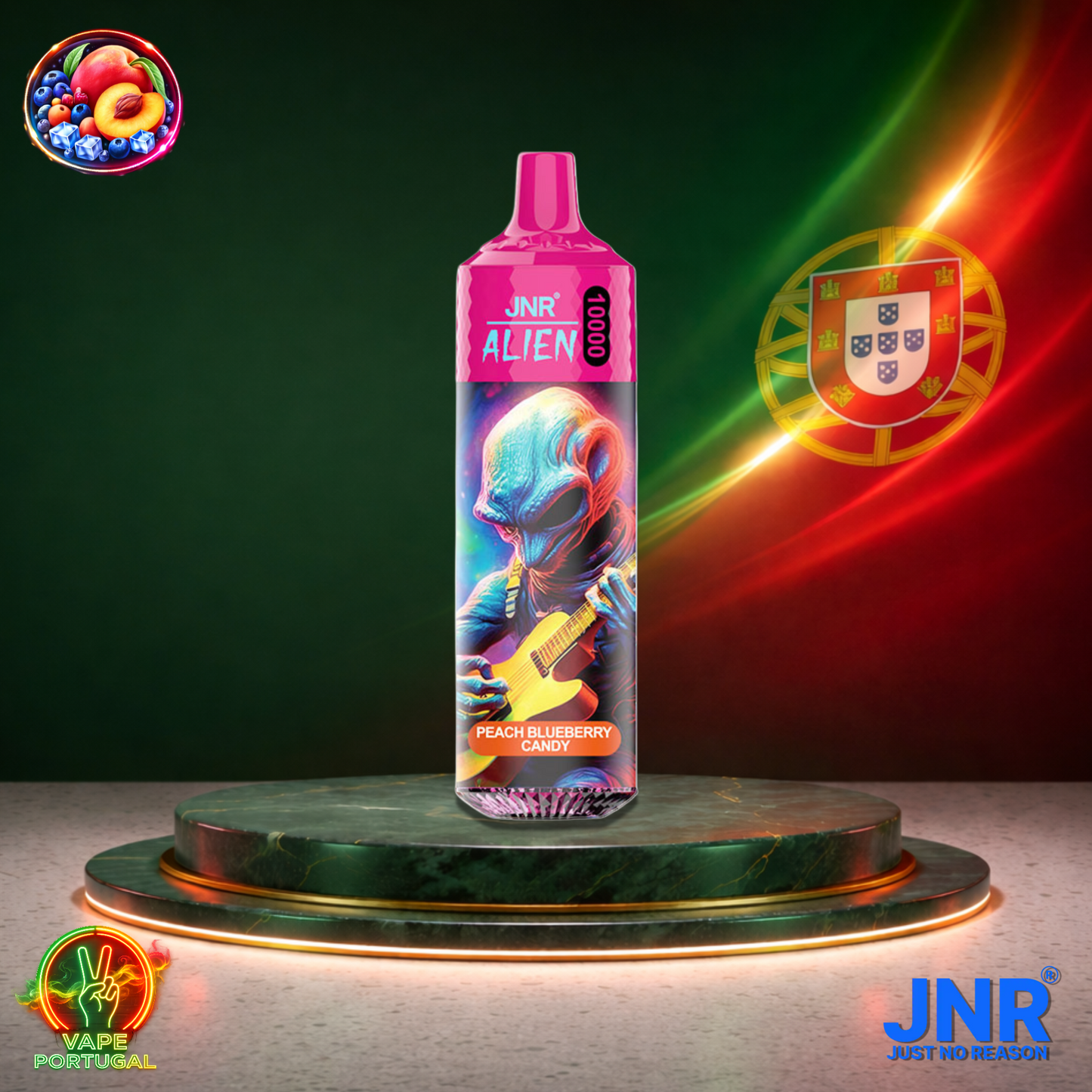 Vape descartável JNR Alien 10K sabor Peach Blueberry Candy 10000 puffs 10K tragadas mais barato
