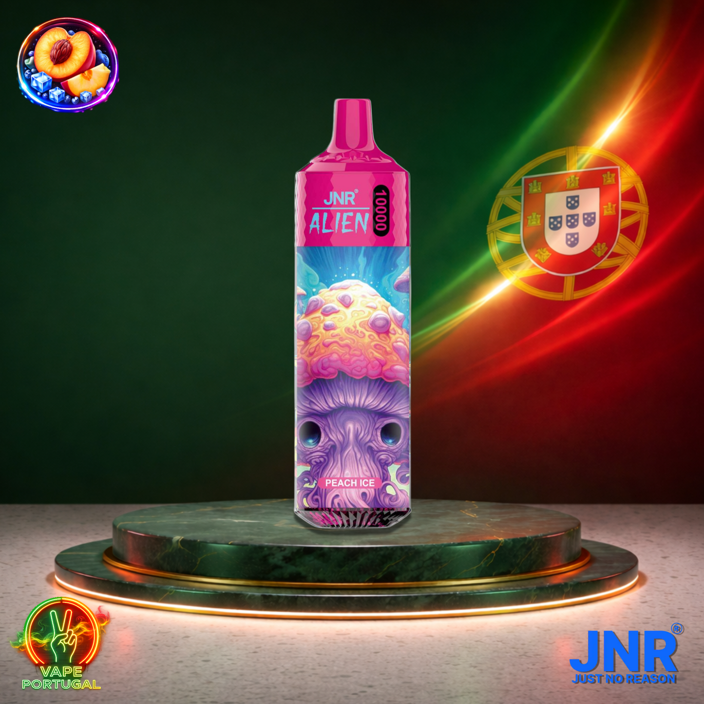 Vape descartável JNR Alien 10K sabor Peach Ice 10000 puffs 10K tragadas mais barato
