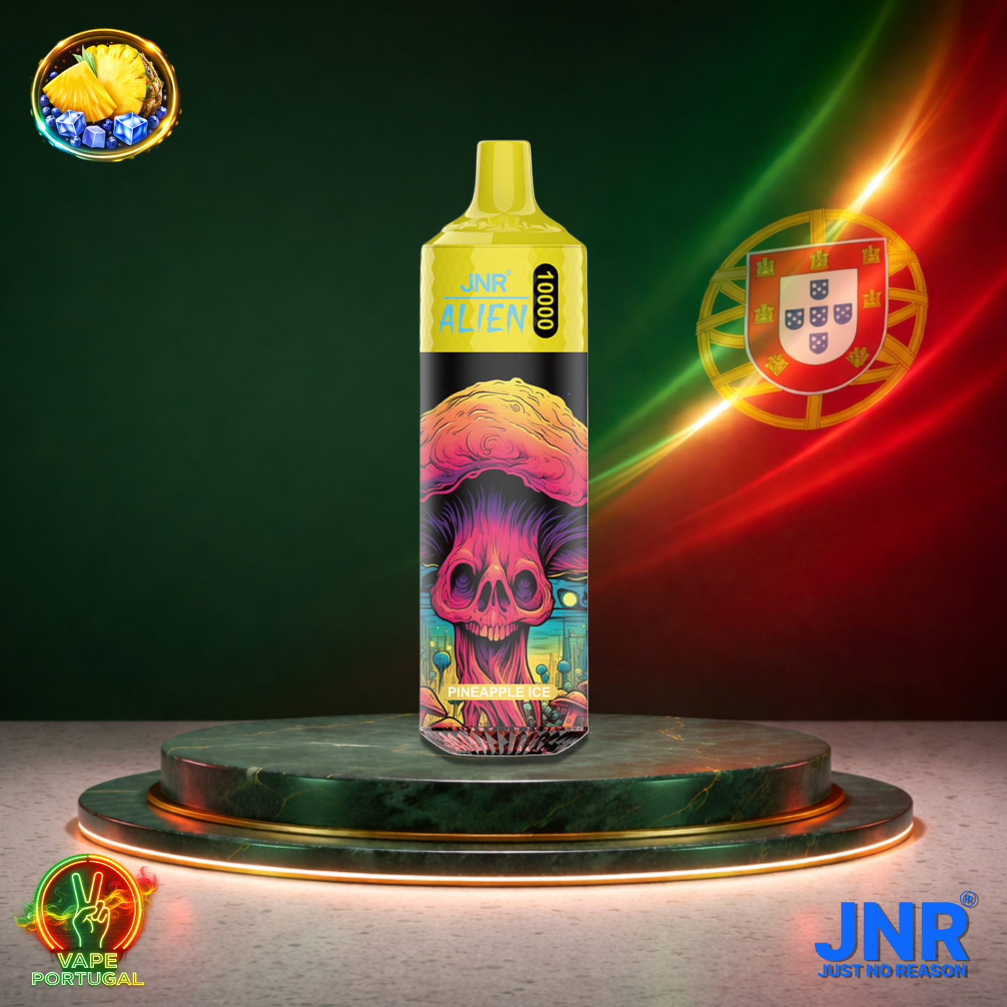 Vape descartável JNR Alien 10K sabor Pineapple Ice 10000 puffs 10K tragadas mais barato