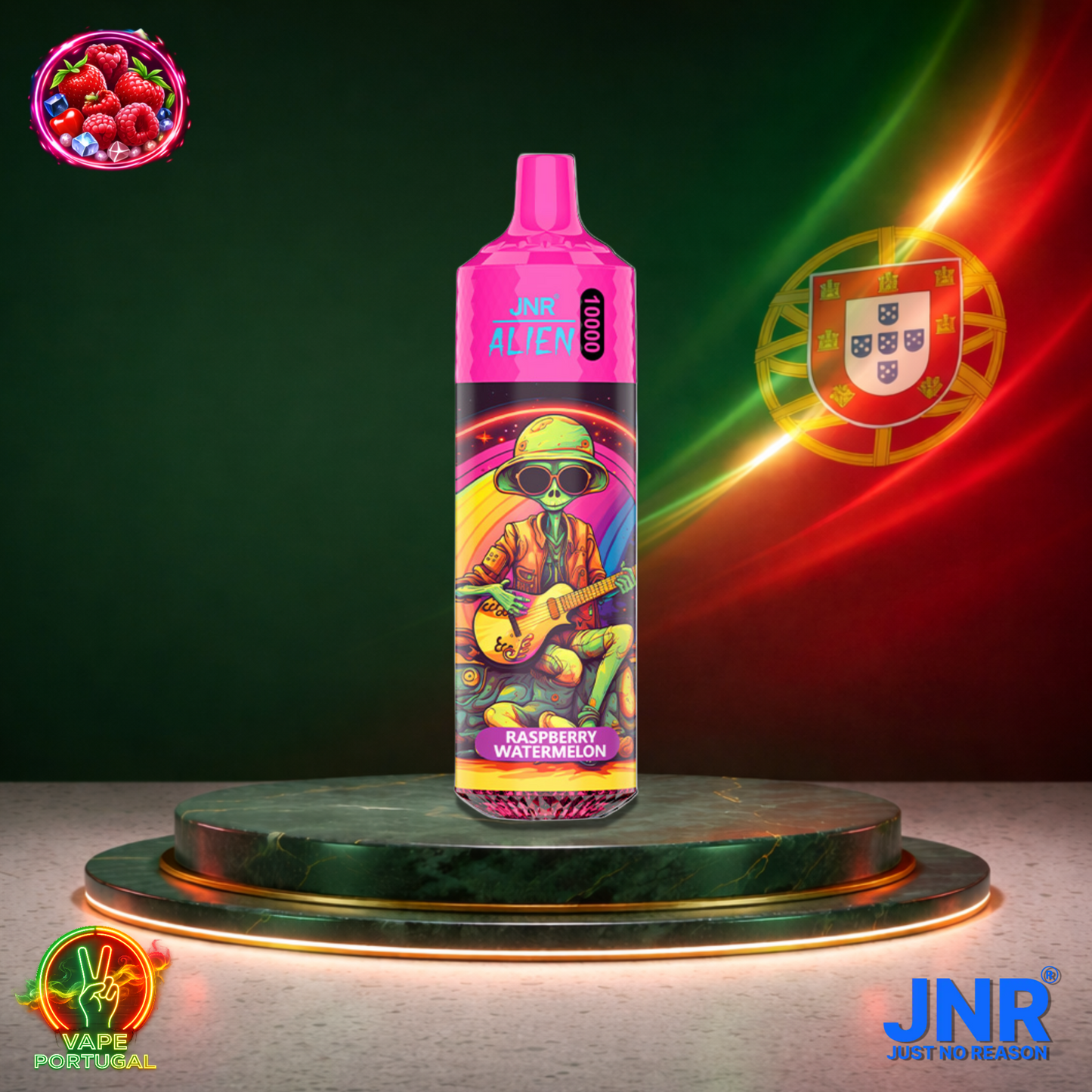 Vape descartável JNR Alien 10K sabor Raspberry Watermelon 10000 puffs 10K tragadas mais barato