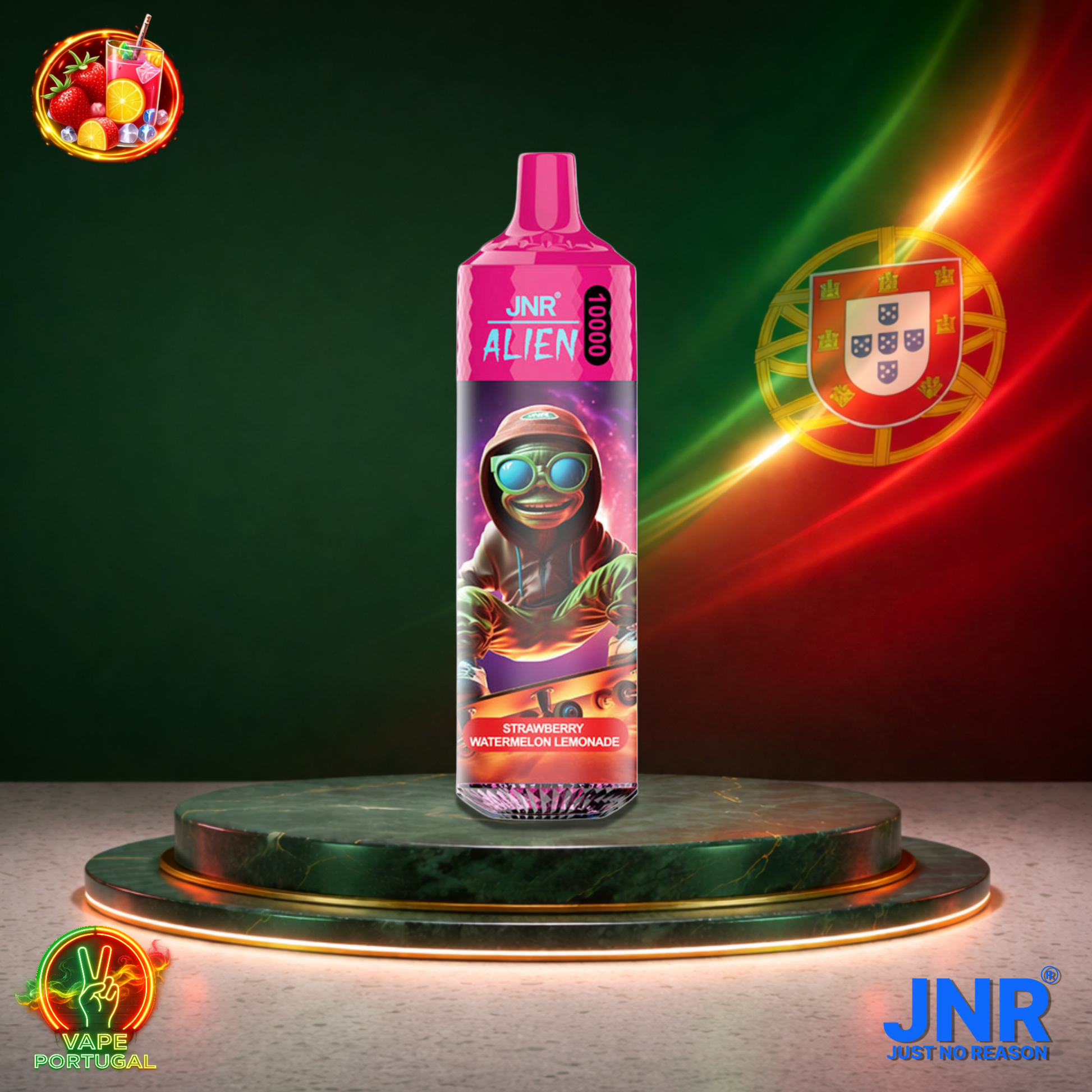 Vape descartável JNR Alien 10K sabor Strawberry Watermelon Lemonade 10000 puffs 10K tragadas mais barato