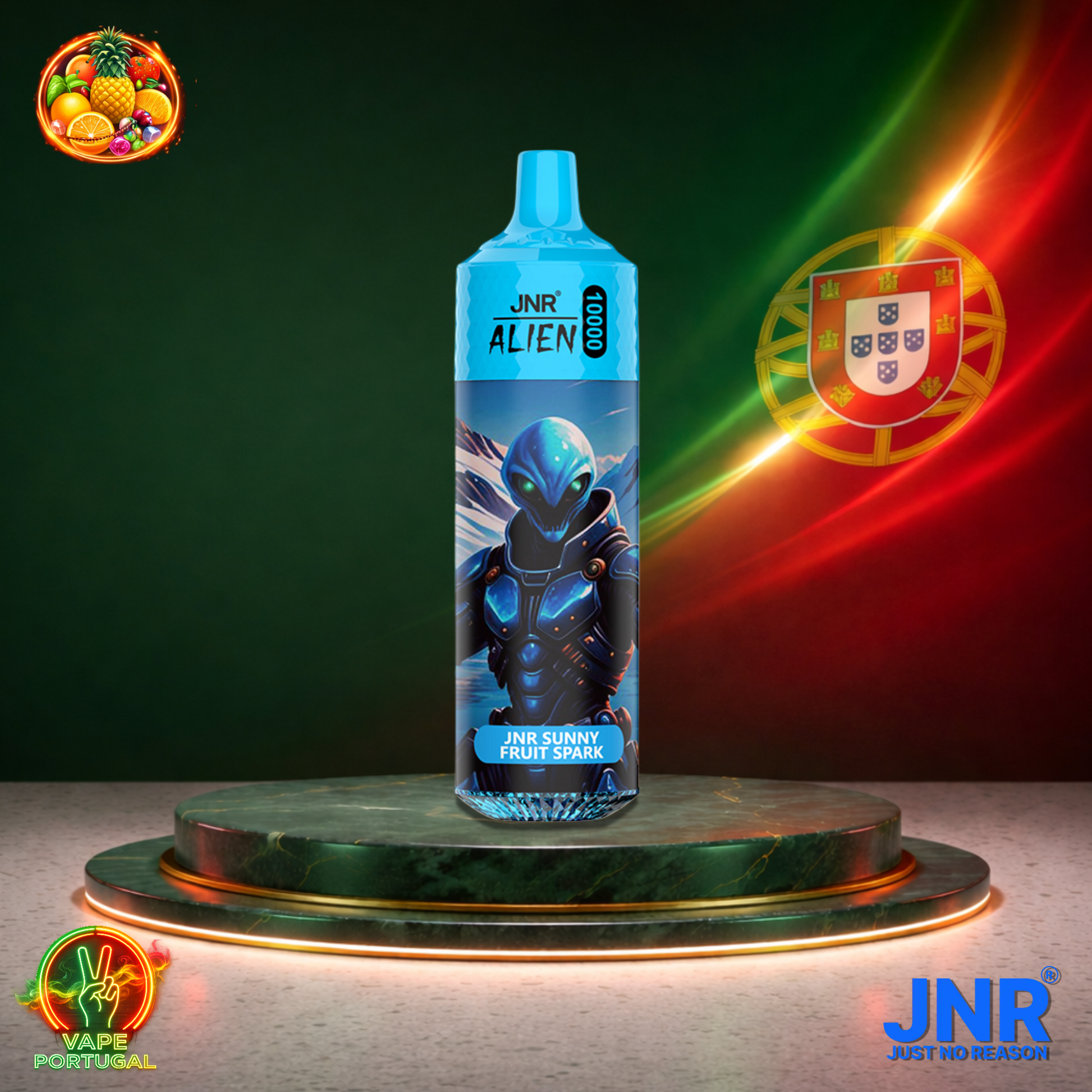 Vape descartável JNR Alien 10K sabor Sunny Fruit Spark 10000 puffs 10K tragadas mais barato