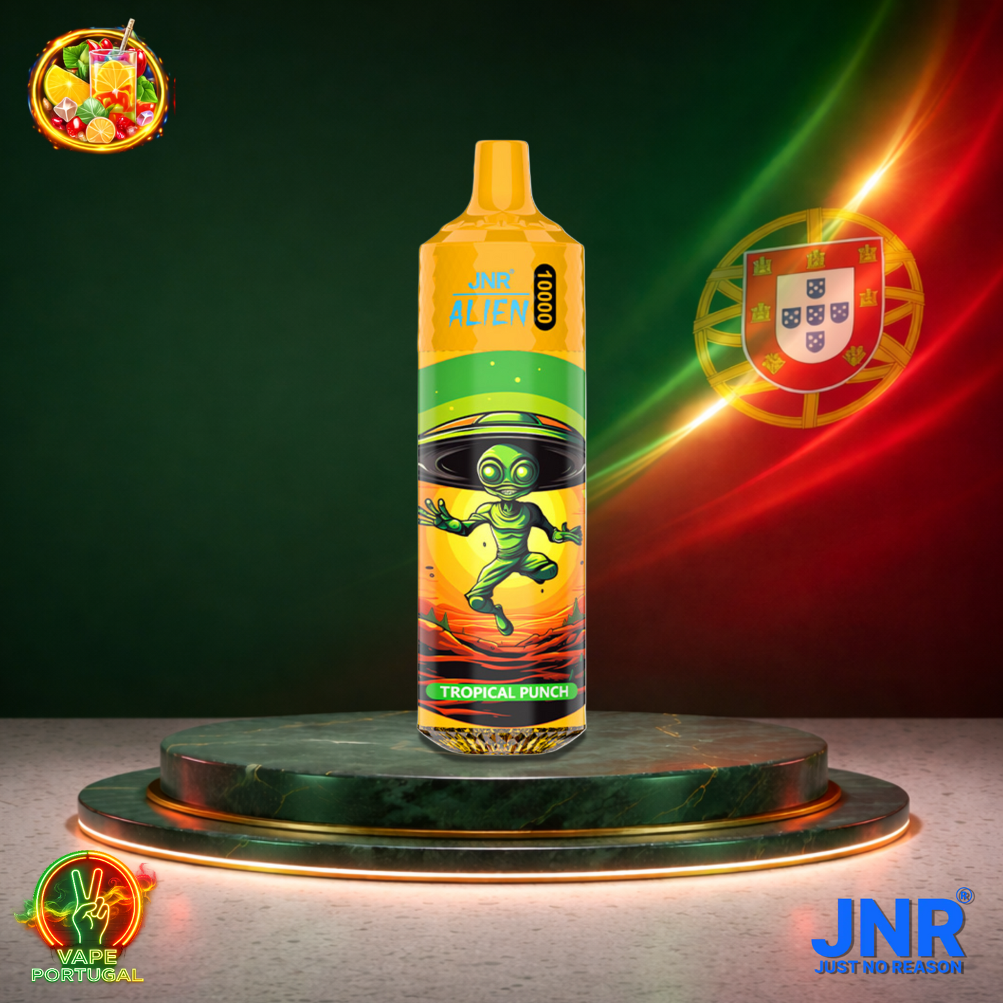 Vape descartável JNR Alien 10K sabor Tropical Punch 10000 puffs 10K tragadas mais barato
