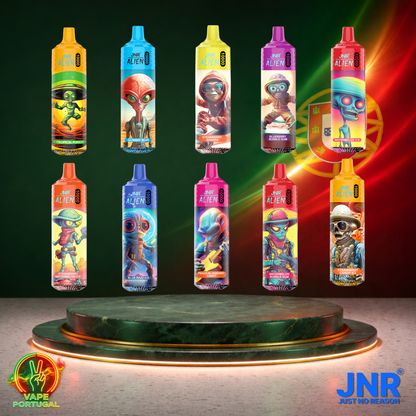 Vape descartável JNR Alien 10K vários sabores 10000 puffs 10K tragadas em display mais barato