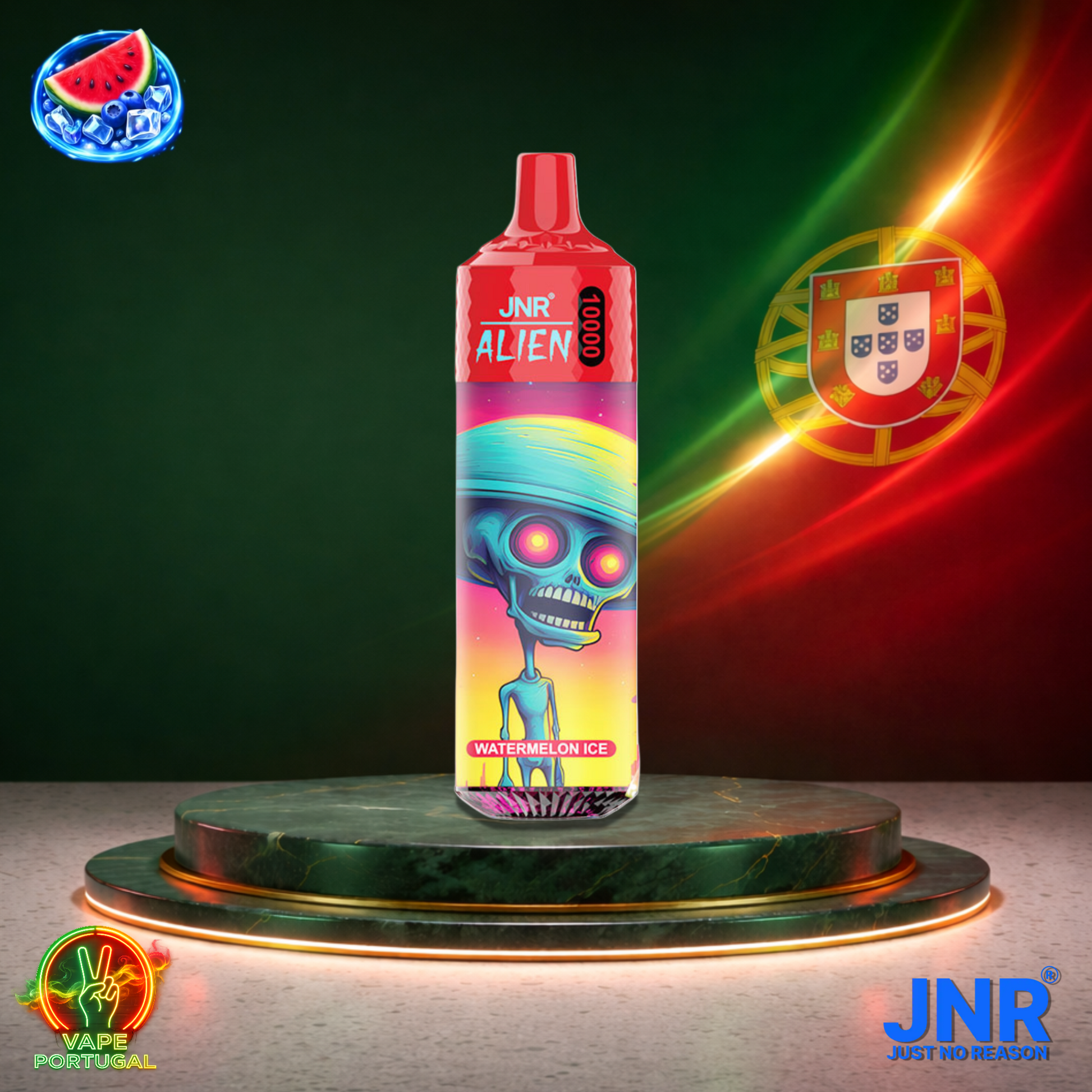Vape descartável JNR Alien 10K sabor Watermelon Ice 10000 puffs 10K tragadas mais barato
