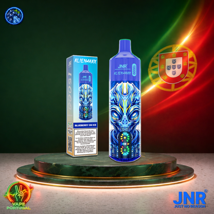 Vape descartável JNR Alien Max 18K sabor Blueberry On Ice 18000 puffs 18K tragadas mais barato