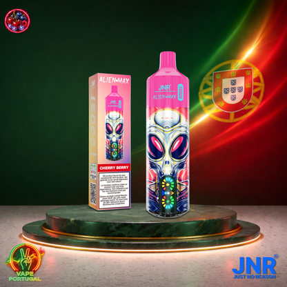 Vape descartável JNR Alien Max 18K sabor Cherry Berry 18000 puffs 18K tragadas mais barato