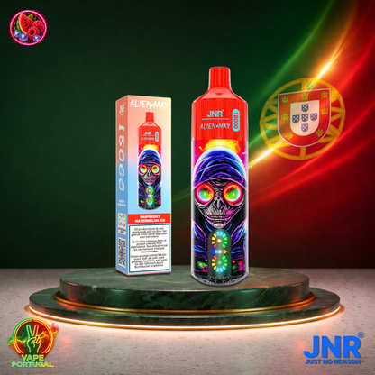 Vape descartável JNR Alien Max 18K sabor Raspberry Watermelon Ice 18000 puffs 18K tragadas mais barato