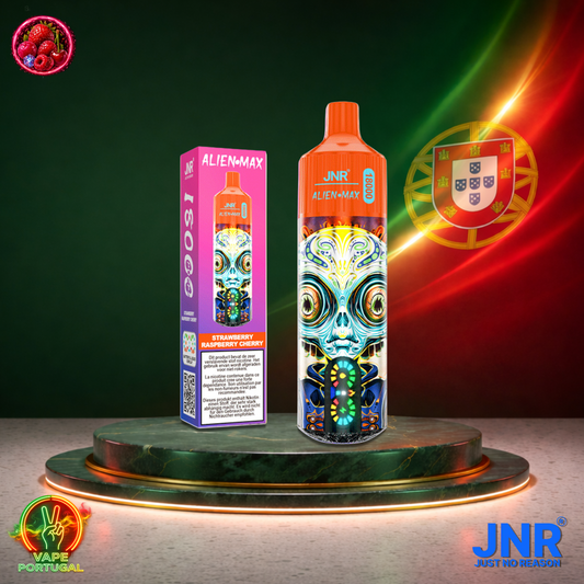 Vape descartável JNR Alien Max 18K sabor Strawberry Raspberry Cherry 18000 puffs 18K tragadas mais barato