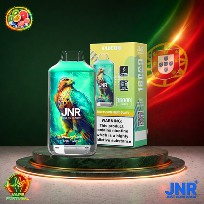 Vape descartável JNR Falcon 16K sabor Kiwi Passion Fruit Guava 16000 puffs 16K tragadas mais barato