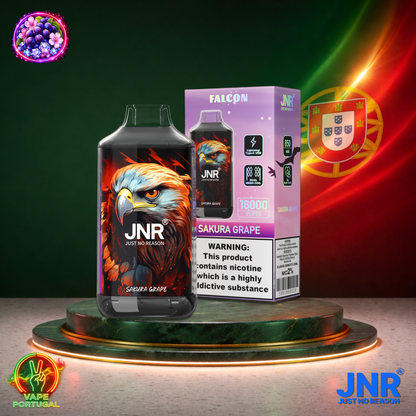 Vape descartável JNR Falcon 16K sabor Sakura Grape 16000 puffs 16K tragadas mais barato