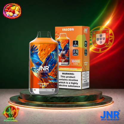 Vape descartável JNR Falcon 16K sabor Strawberry Banana 16000 puffs 16K tragadas mais barato