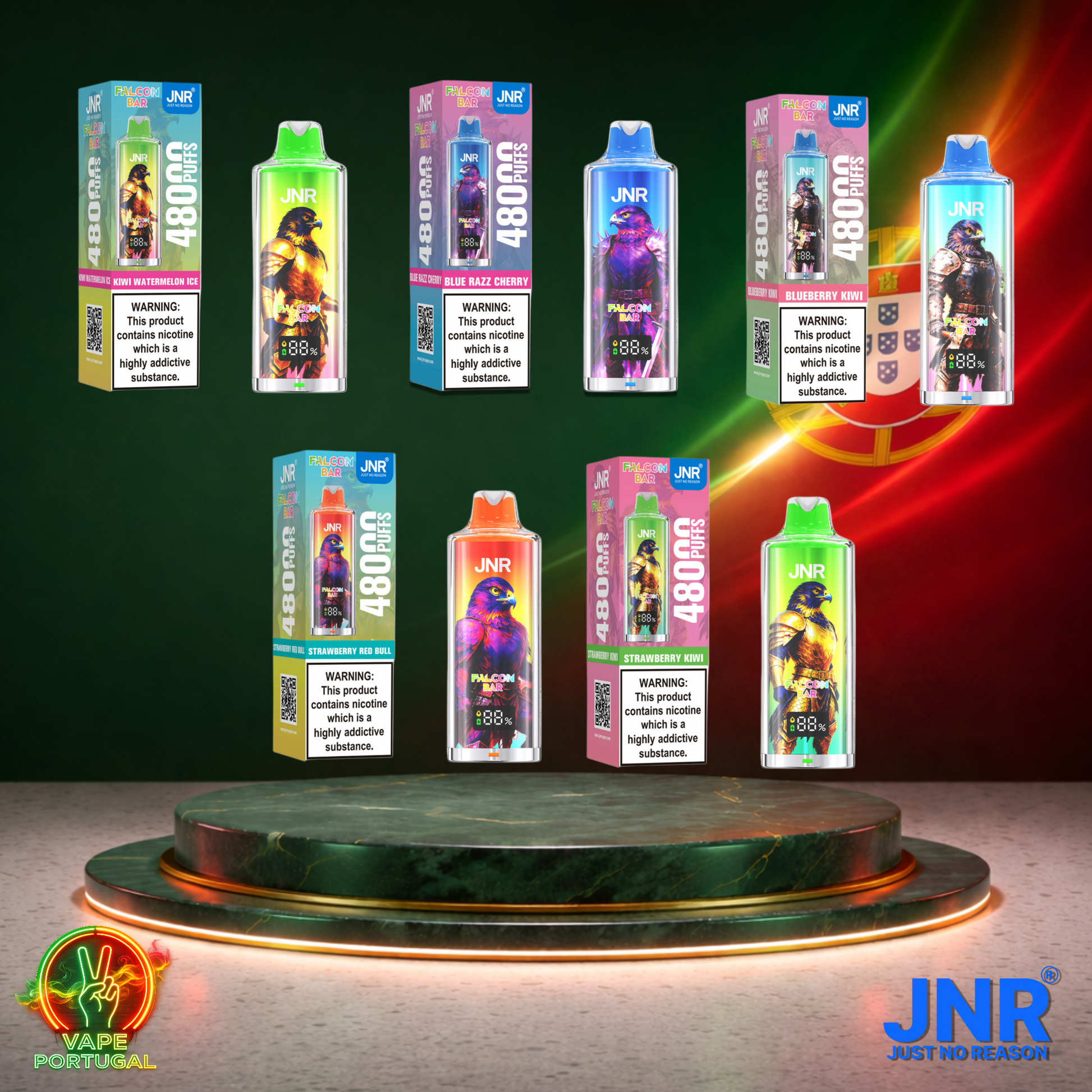 Vape descartável JNR Falcon Bar 48K sabor Vários Sabores 48000 puffs 48K tragadas mais barato
