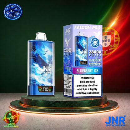 Vape descartável JNR Falcon Pro 28K sabor Blueberry Ice 28000 puffs 28K tragadas mais barato