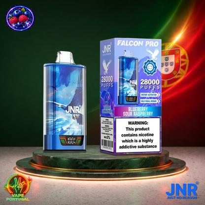 Vape descartável JNR Falcon Pro 28K sabor Blueberry Sour Raspberry 28000 puffs 28K tragadas mais barato
